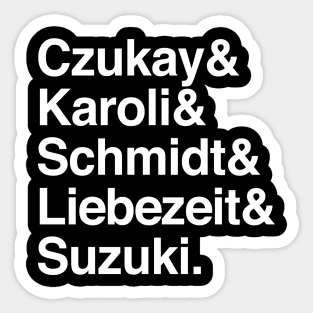 CAN / Krautrock Names List Design Sticker